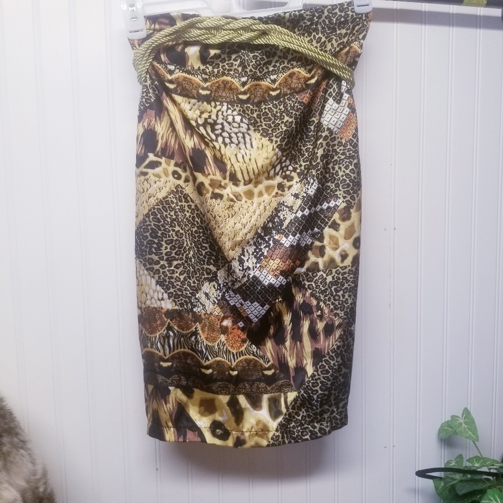 Gold Flava Animal Print Skirt Size Medium